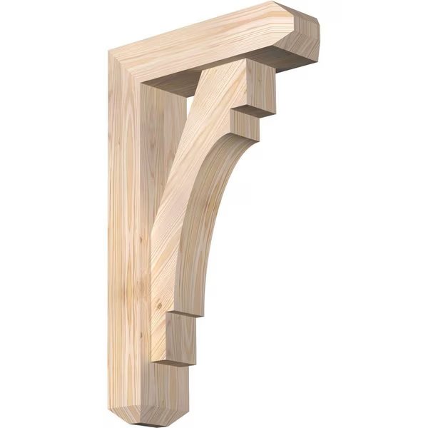 Merced Craftsman Smooth Bracket w/ Offset Brace, Douglas Fir, 5 1/2